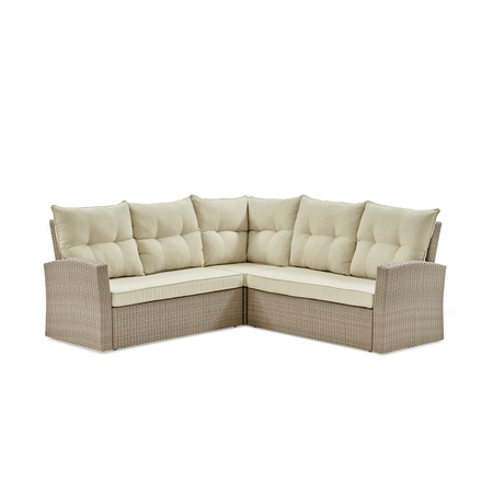 Alaterre Furniture Canaan All-Weather Wicker Outdoor Double Loveseat Sectional Sofa AWWC01335CC